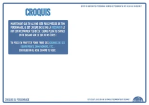 Page d'un livret d'initiation au charadesign à destination du jeune public.