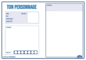 Page d'un livret d'initiation au charadesign à destination du jeune public.